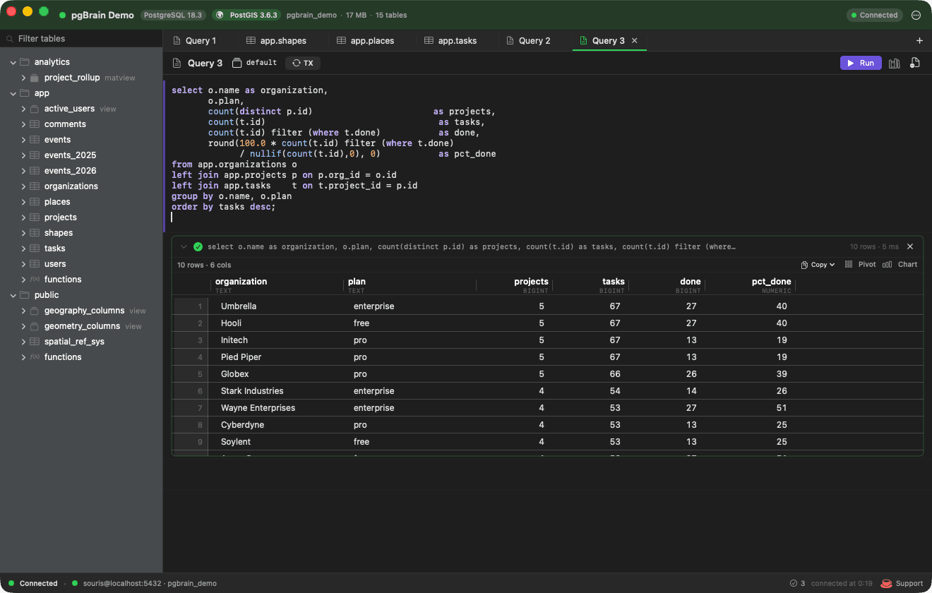 pgBrain screenshot 1