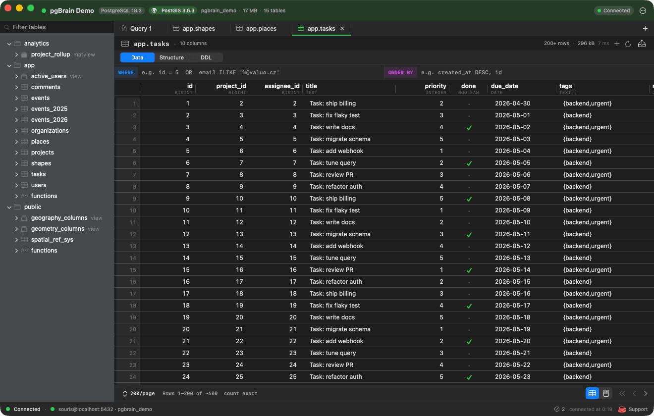 pgBrain screenshot 3