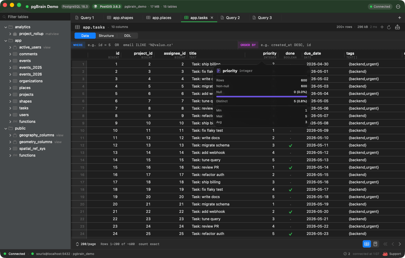 pgBrain screenshot 5